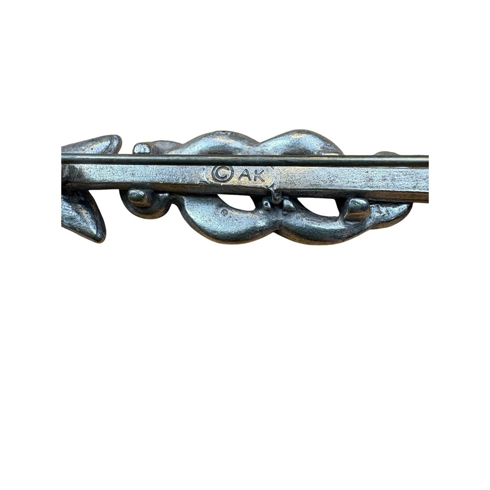 Vintage Anne Klein Arrow Pin Brooch Silver Tone Marcasite Style Infinity-Twist - Picture 3 of 6